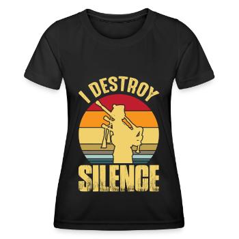 Cornemuses Destroy Silence Cornemuse Rétro - T-shirt sport Femme - noir - Devant - AI Model Female 172 light (172cm)