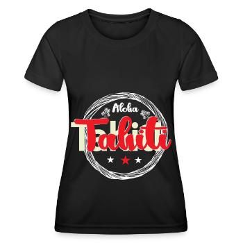 Aloha Tahiti Sommerurlaub Sonnenstrand - Frauen Funktions-T-Shirt - Schwarz - Vorne - AI Model Female 172 light (172cm)