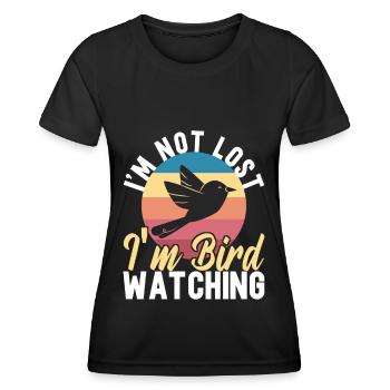 Vogelbeobachter Vogelbeobachtung Ornithologe - Frauen Funktions-T-Shirt - Schwarz - Vorne - AI Model Female 172 light (172cm)