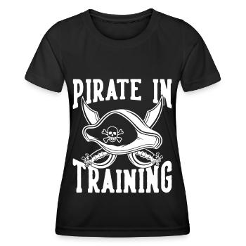 Pirat Totenkopf Freibeuter Kapitän Fun Geschenk - Frauen Funktions-T-Shirt - Schwarz - Vorne - AI Model Female 172 light (172cm)