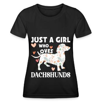 Dachshund Rauhaar Dackel Teckel Hundeliebhaber - Frauen Funktions-T-Shirt - Schwarz - Vorne - AI Model Female 172 light (172cm)