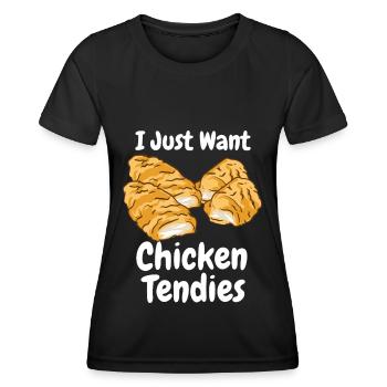 Chicken Tenders I Just Want Chicken Tendies - T-shirt sport Femme - noir - Devant - AI Model Female 172 light (172cm)