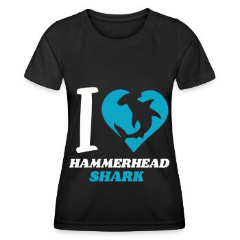 Hammerhai amour hai marine océan - T-shirt sport Femme - noir - Devant - AI Model Female 172 light (172cm)