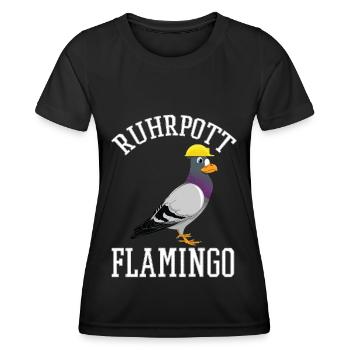 Ruhrpott Flamingo Rheingebiet NRW Ruhr - Frauen Funktions-T-Shirt - Schwarz - Vorne - AI Model Female 172 light (172cm)