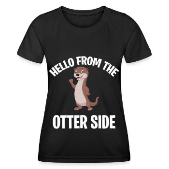 Loutres douces animal sort mertre animal sauvage - T-shirt sport Femme - noir - Devant - AI Model Female 172 light (172cm)