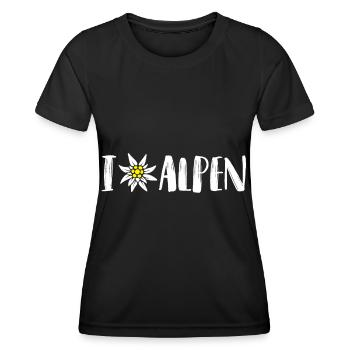 Ich Edelweiß Alpen die Alpen Edelweiß Blume - Frauen Funktions-T-Shirt - Schwarz - Vorne - AI Model Female 172 light (172cm)