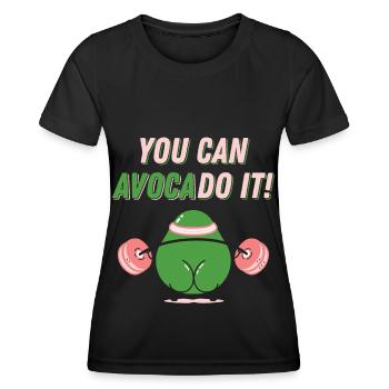Avocado Fitness Avo Do It! Workout - Frauen Funktions-T-Shirt - Schwarz - Vorne - AI Model Female 172 light (172cm)