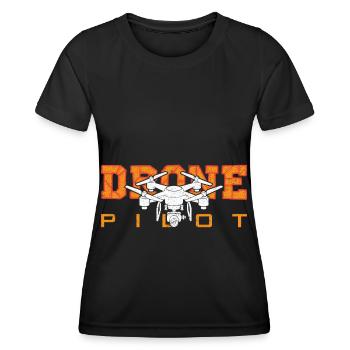 Drone Drone Drone Pilot Quadcopter - Women's Functional T-Shirt - black - Front - AI Model Female 172 light (172cm)