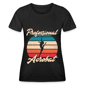 Gymnastik Turnen Akrobatik Geräteturnen Sport - Frauen Funktions-T-Shirt - Schwarz - Vorne - AI Model Female 172 light (172cm)