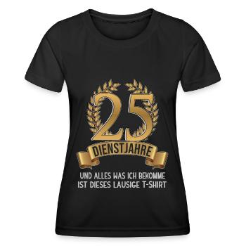 25 years employee company celebration company anniversary - Women's Functional T-Shirt - black - Front - AI Model Female 172 light (172cm)