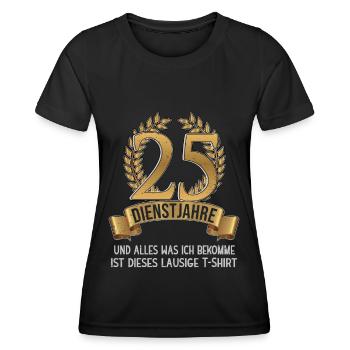 Company anniversary 25 years employee company celebration - Women's Functional T-Shirt - black - Front - AI Model Female 172 light (172cm)