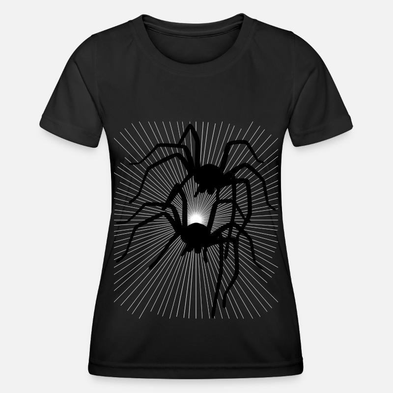 Spider Spiders Animals Crawling Disgust Horror - Women's Functional T-Shirt - black