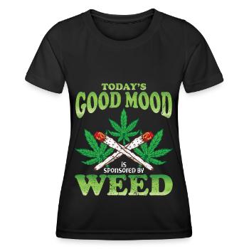 Cannabis Marijuana Weed Kiffen Kiffer Stoner CBD - T-shirt sport Femme - noir - Devant - AI Model Female 172 light (172cm)