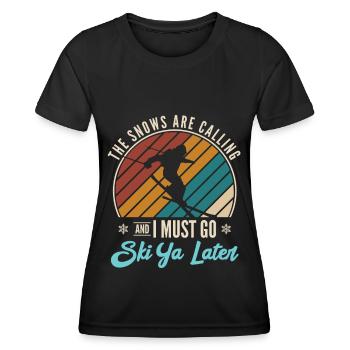 Ski Ski Skieur Ski Ski de fond Biathlon - T-shirt sport Femme - noir - Devant - AI Model Female 172 light (172cm)