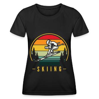Ski Ski Skieur Ski Ski de fond Biathlon - T-shirt sport Femme - noir - Devant - AI Model Female 172 light (172cm)