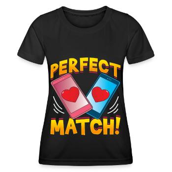 Perfect Match - Online Dating - Couple Matching - Women's Functional T-Shirt - black - Front - AI Model Female 172 light (172cm)