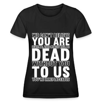 Cadeau d’adieu collègues Changement d’emploi - T-shirt sport Femme - noir - Devant - AI Model Female 172 light (172cm)