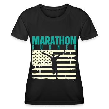 Marathon Marathon Marathon Runner Gift - Women's Functional T-Shirt - black - Front - AI Model Female 172 light (172cm)