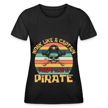 Pirat Piraten Piratenschiff Piraten Geschenk - Frauen Funktions-T-Shirt - Schwarz - Vorne - AI Model Female 172 light (172cm)