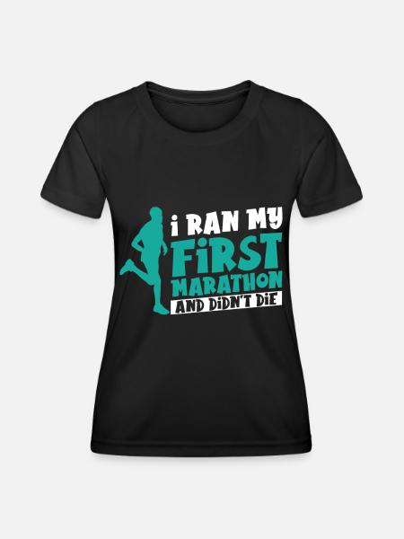 Marathon Marathonlauf Marathonläufer Geschenk - Frauen Funktions-T-Shirt - Schwarz