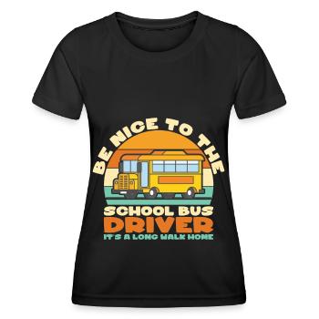 School Bus School Bus Driver Bus Busfaher Gift - Women's Functional T-Shirt - black - Front - AI Model Female 172 light (172cm)
