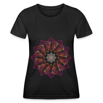 Heilige Geometrie Metatrons Würfel Blume des Leben - Frauen Funktions-T-Shirt - Schwarz - Vorne - AI Model Female 172 light (172cm)