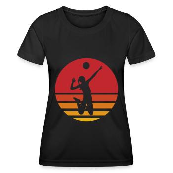 Volleyball Volleyballer Beach Volleyball Spieler - Frauen Funktions-T-Shirt - Schwarz - Vorne - AI Model Female 172 light (172cm)