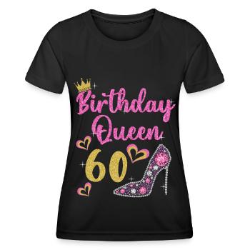 60th birthday Queen 60 years Sixty - Women's Functional T-Shirt - black - Front - AI Model Female 172 light (172cm)