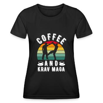 Krav Maga Israelische Kampfkunst Geschenk - Frauen Funktions-T-Shirt - Schwarz - Vorne - AI Model Female 172 light (172cm)