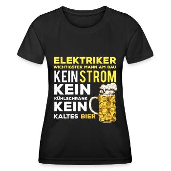 Elektroniker Elektronik Elektriker Elektronikerin - Frauen Funktions-T-Shirt - Schwarz - Vorne - AI Model Female 172 light (172cm)