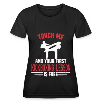 Kickboxing Kickboxer Arts Martiaux Boxer Sparring - T-shirt sport Femme - noir - Devant - AI Model Female 172 light (172cm)