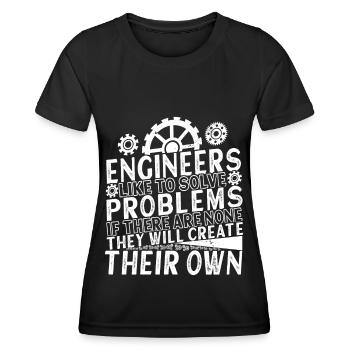 Ingenieur Maschinenbau Bauingenieur - Frauen Funktions-T-Shirt - Schwarz - Vorne - AI Model Female 172 light (172cm)