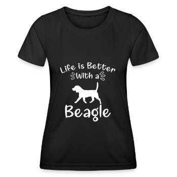 Beagle Beagle Chien Beagle Chiot Beagle Propriétaire - T-shirt sport Femme - noir - Devant - AI Model Female 172 light (172cm)