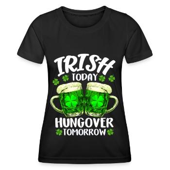 St. Patrick's Day Cloverleaf Irish Beer Gift - Women's Functional T-Shirt - black - Front - AI Model Female 172 light (172cm)