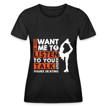 Eislaufen Eisläuferin Schlittschuh - Frauen Funktions-T-Shirt - Schwarz - Vorne - AI Model Female 172 light (172cm)