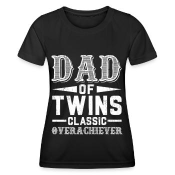 Dad Of Twins Classic Overachiever Daddy Of Twins - Frauen Funktions-T-Shirt - Schwarz - Vorne - AI Model Female 172 light (172cm)