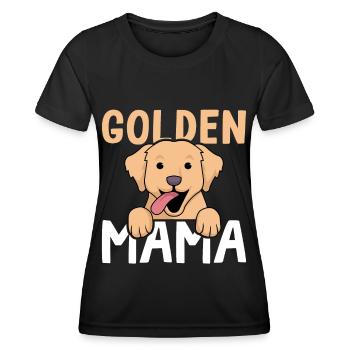 Goldene Mama Golden Retriever - Frauen Funktions-T-Shirt - Schwarz - Vorne - AI Model Female 172 light (172cm)