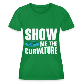 Montrez-moi la courbure de la terre - T-shirt sport Femme - vert - Devant - AI Model Female 172 dark (172cm)