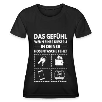 Snus Tabak Nikotin - Frauen Funktions-T-Shirt - Schwarz - Vorne - AI Model Female 172 light (172cm)