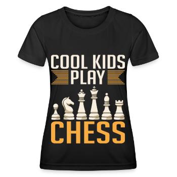 Cool kids play chess - Women's Functional T-Shirt - black - Front - AI Model Female 172 light (172cm)
