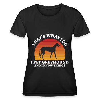 Greyhound Greyhound Cadeau - T-shirt sport Femme - noir - Devant - AI Model Female 172 light (172cm)