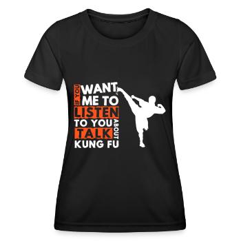 KUNG FU FIGHTER KUNG FU CADEAU - T-shirt sport Femme - noir - Devant - AI Model Female 172 light (172cm)