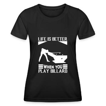 Billiards Pool Billiards Billiards Ball Billiards Cook 8Ball - Women's Functional T-Shirt - black - Front - AI Model Female 172 light (172cm)