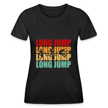 Weitsprung Weitspringen Leichtathletik Sportler - Frauen Funktions-T-Shirt - Schwarz - Vorne - AI Model Female 172 light (172cm)