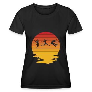 Weitsprung Weitspringen Leichtathletik Sportler - Frauen Funktions-T-Shirt - Schwarz - Vorne - AI Model Female 172 light (172cm)