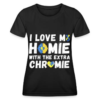 Sensibilisation au syndrome de Down - T-shirt sport Femme - noir - Devant - AI Model Female 172 light (172cm)