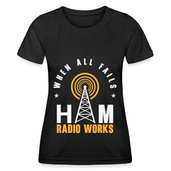 Funk Amateur Funker Funken Radio Hobby Geschenk - Frauen Funktions-T-Shirt - Schwarz - Vorne - AI Model Female 172 light (172cm)
