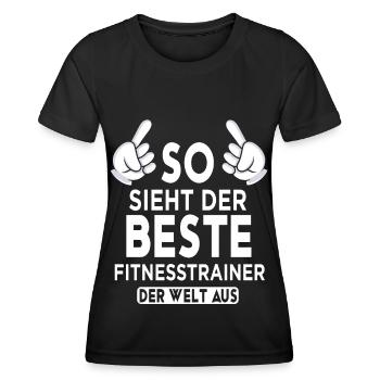 Fitnesstrainer Spruch - Frauen Funktions-T-Shirt - Schwarz - Vorne - AI Model Female 172 light (172cm)