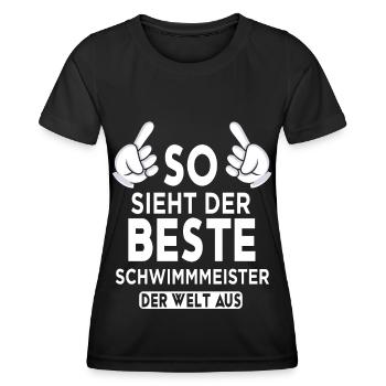 Schwimmmeister Spruch - Frauen Funktions-T-Shirt - Schwarz - Vorne - AI Model Female 172 light (172cm)