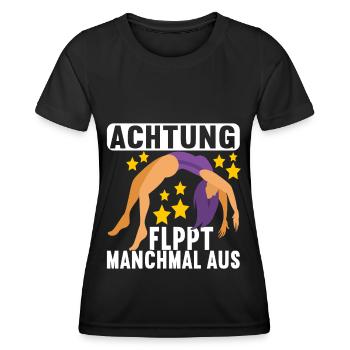 Turnen Turner - Frauen Funktions-T-Shirt - Schwarz - Vorne - AI Model Female 172 light (172cm)